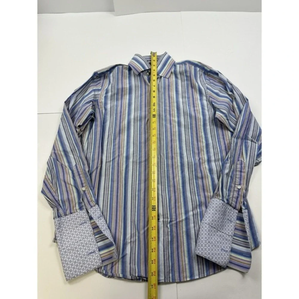 Banana Republic Button Up Mens‎ Medium 15-15.5 Striped French Cuffs